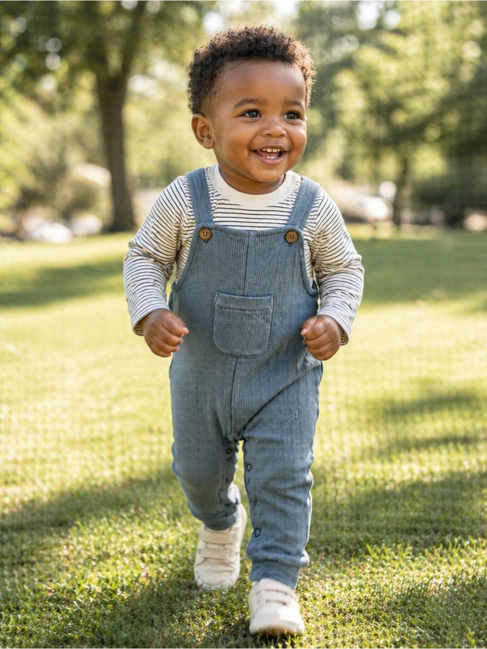 Carter’s Baby Boy Outfit Newborn Waffle Knit Overalls Set Blue NWT - Picture 2 of 4